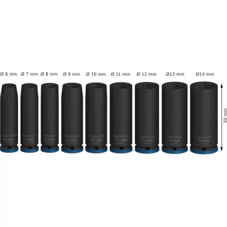   BOSCH PRO Set de chei tubulare lungi 9 piese 1/4" 6-14 mm CrMo