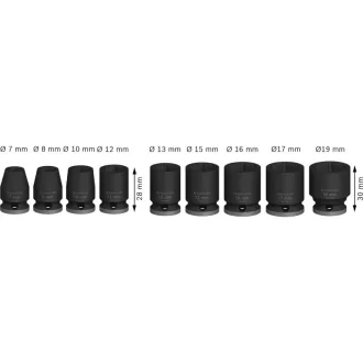  BOSCH PRO Set de chei tubulare 9 piese 3/8" 7-19 mm CrMo
