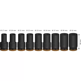   BOSCH PRO Set chei tubulare lungi pentru mașină 9 piese 3/4" 17-32 mm CrMo