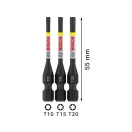 BOSCH PRO Set de vârfuri de impact 3 piese T10 / T15 / T20 x 55 mm 1/4" Hex