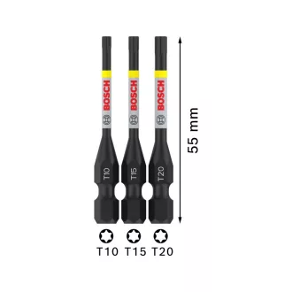   BOSCH PRO Set de vârfuri de impact 3 piese T10 / T15 / T20 x 55 mm 1/4" Hex