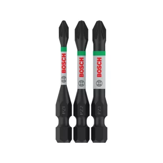   BOSCH PRO Set de capete de șurubelniță cu impact 3 piese PZ1 / PZ2 / PZ3 x 55 mm 1/4" Hex
