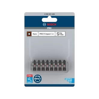   BOSCH PRO Set capete de șurubelniță impact 8 buc R1 - R3 x 25 mm Robertson 1/4" Hex