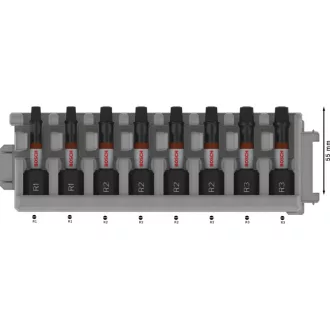   BOSCH PRO Set capete de șurubelniță impact 8 buc R1 - R3 x 25 mm Robertson 1/4" Hex