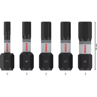   BOSCH PRO Set de vârfuri de impact 5 piese 25 mm (H3/H4/H5x2/H6) 1/4" Hex