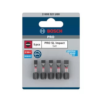   BOSCH PRO Set de capete de impact, 5 piese, 25mm (SL4,5/SL5,5x3/6,5x1db) 1/4" Hex