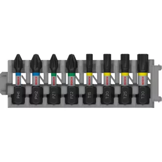   BOSCH PRO Set de biți de impact 8 buc 25m (PH1/PH2/PZ1/PZ2/T15/T20/T25/T30) 1/4" Hex