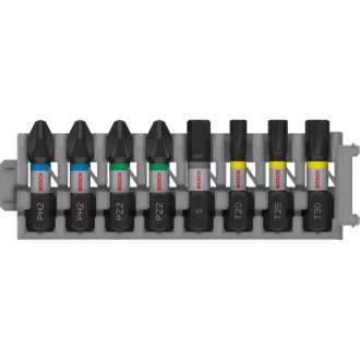   BOSCH PRO Set de vârfuri de impact 8 bucăți 25m (PH2x2 / PZ2x2 / H5/T20/T25/T30x1 buc) 1/4" Hex