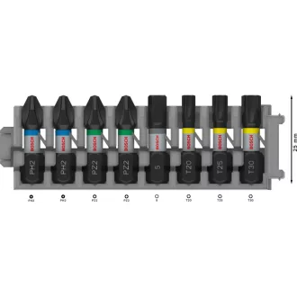   BOSCH PRO Set de vârfuri de impact 8 bucăți 25m (PH2x2 / PZ2x2 / H5/T20/T25/T30x1 buc) 1/4" Hex