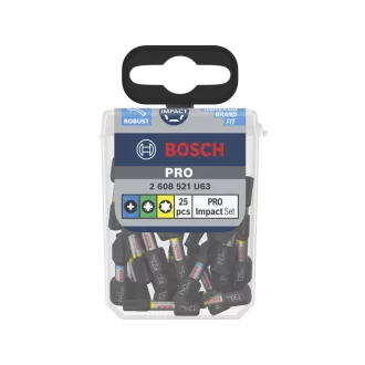   BOSCH PRO Set de biți de impact PH2/PZ2/T20/25/30x5db x 25mm în cutie Tic Tac 1/4" Hex (25 buc)