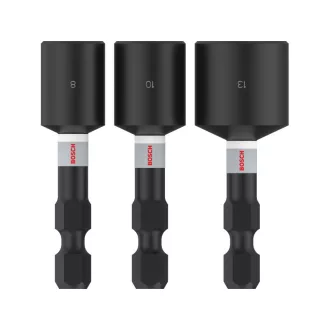   BOSCH PRO Set de șurubelnițe cu impact 3 piese 50 mm (8 / 10 / 13 mm) 1/4 Hex