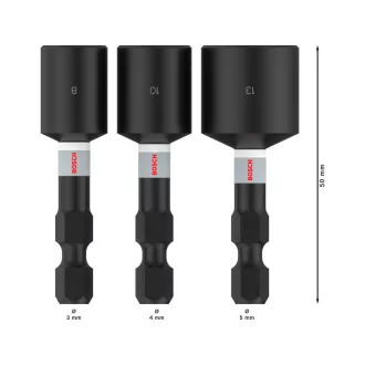   BOSCH PRO Set de șurubelnițe cu impact 3 piese 50 mm (8 / 10 / 13 mm) 1/4 Hex