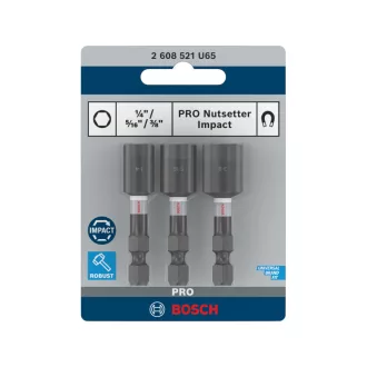   BOSCH PRO Șurubelniță de impact set de 3 piese 50 mm (1/4" / 5/16" /  3/8") 1/4" Hex