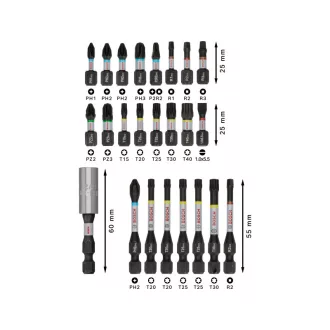   BOSCH PRO Set capete de șurubelniță Impact, 24 piese, 1/4" Hex