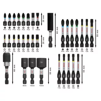   BOSCH PRO Set de vârfuri de impact, 33 de piese, 1/4" Hex