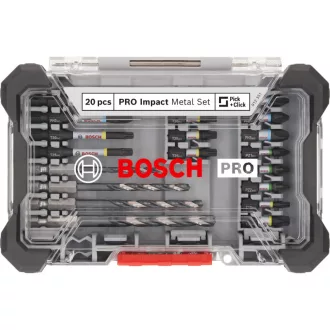   BOSCH PRO Set de vârfuri impact și burghie spirale 20 de piese 1/4" Hex