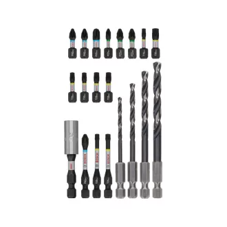   BOSCH PRO Set de vârfuri impact și burghie spirale 20 de piese 1/4" Hex