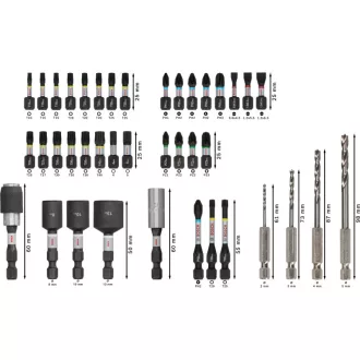   Set de vârfuri de impact și coadă de burghiu pentru lemn BOSCH PRO cu 40 de piese 1/4" Hex