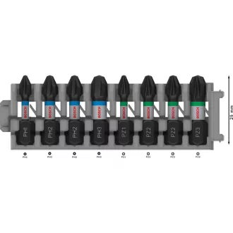   BOSCH PRO Set de vârfuri de șurubelniță 8 piese 25 mm (PH1, PH2 x 3, PH3, PZ2 x 2, PZ3) Pick & Click