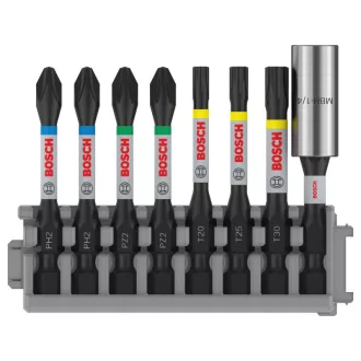   BOSCH PRO Set de vârfuri pentru șurubelniță 8 buc. 50 mm + suport (PH2 x 2, PZ2 x 2, T20, T25, T30) Pick & Click