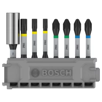   BOSCH PRO Set de vârfuri pentru șurubelniță 8 buc. 50 mm + suport (PH2 x 2, PZ2 x 2, T20, T25, T30) Pick & Click