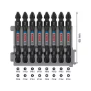 BOSCH PRO Set de vârfuri de bit, 7 buc, 50 mm + suport (PH2, PZ2, T15, T20, T25, T30) Pick & Click