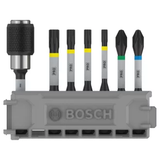  BOSCH PRO Set de vârfuri de bit, 7 buc, 50 mm + suport (PH2, PZ2, T15, T20, T25, T30) Pick & Click