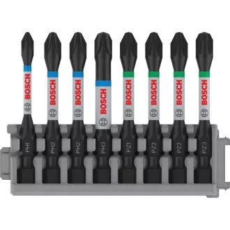   BOSCH PRO Set de vârfuri de șurubelniță 8 piese 55 mm (PH1, PH2 x 2, PH3, PZ1, PZ2 x 2, PZ3) Pick & Click