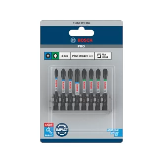   BOSCH PRO Set de vârfuri de șurubelniță 8 piese 55 mm (PH1, PH2 x 2, PH3, PZ1, PZ2 x 2, PZ3) Pick & Click