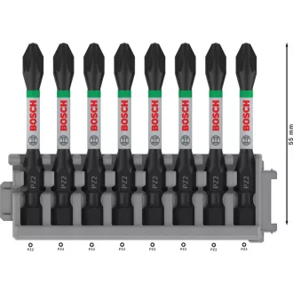   BOSCH PRO Vârf de șurubelniță PZ2 x 8buc / 55 mm Pick & Click
