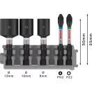 BOSCH PRO Set vârfuri și șurubelnița 5 piese 50 mm (PH2,PZ2 / 8,10,13 mm) Pick & Click