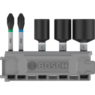   BOSCH PRO Set vârfuri și șurubelnița 5 piese 50 mm (PH2,PZ2 / 8,10,13 mm) Pick & Click