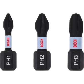   Set vârfuri BOSCH 3 părți PH1 / PH2 / PH3 x 25 mm Impact Control