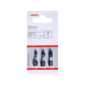   Set vârfuri BOSCH 3 piese PZ1 / PZ2 / PZ3 x 25 mm Impact Control