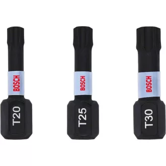   Set de biți torx din 3 părți BOSCH T20 / T25 / T30 x 25 mm Control impact