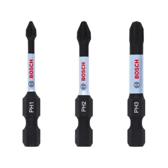   Set vârfuri BOSCH 3 părți PH1 / PH2 / PH3 x 50 mm Impact Control