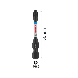   BOSCH PRO Vârf de șurubelniță cu impact PH2 x 55 mm 1/4" (2 buc)