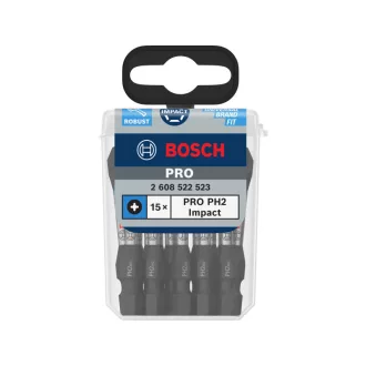   BOSCH PRO Vârfuri de șurubelniță cu impact PH2 x 55 mm în cutie Tic Tac 1/4" Hex (15 bucăți)