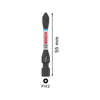   BOSCH PRO Vârfuri de șurubelniță cu impact PH2 x 55 mm în cutie Tic Tac 1/4" Hex (15 bucăți)
