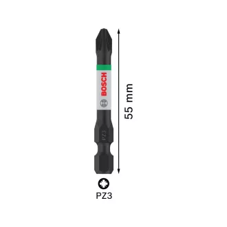BOSCH PRO Punte de impact PZ3 x 55 mm 1/4" (2 buc)