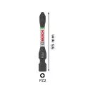 BOSCH PRO Capăt de șurubelniță impact PZ2 x 55 mm în cutie Tic Tac cu prindere hexagonală 1/4" (15 buc)