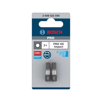 BOSCH PRO Vârf de bit H5 x 25 mm 1/4" Hex (2 buc)