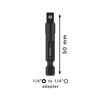   Adaptor priză BOSCH PRO 50mm 1/4" Hex -> 1/4" pătrat