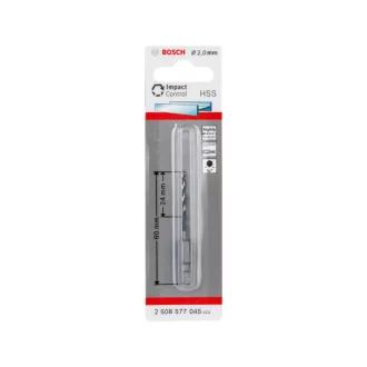 BOSCH Burghiu spiră 2,0 x 60/24 mm HSS cu prindere bit