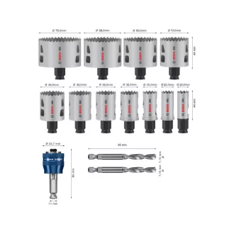   BOSCH PRO Set de ferăstraie circulare 14 piese (cu 8% cobalt) 20 - 76 mm PC PLUS Multi Material