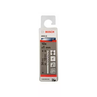   BOSCH Burghiu elicoidal 1,0 x 34/12 mm 135° HSS-G DIN 338 (10 bucăți)
