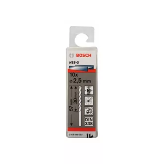   BOSCH Burghiu spiralat 2,5 x 57/30 mm 135° HSS-G DIN 338 (10 buc)