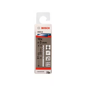   BOSCH Burghiu în spirală 3,0 x 61/33 mm 135° HSS-G DIN 338 (10 buc)