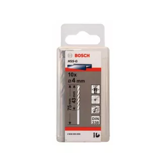   BOSCH Burghiu elicoidal 4,0 x 75/43 mm 135° HSS-G DIN 338 (10 buc)