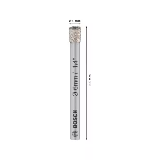   BOSCH PRO Burghiu cu diamant uscat 6 x 66 mm cu prindere cilindrică